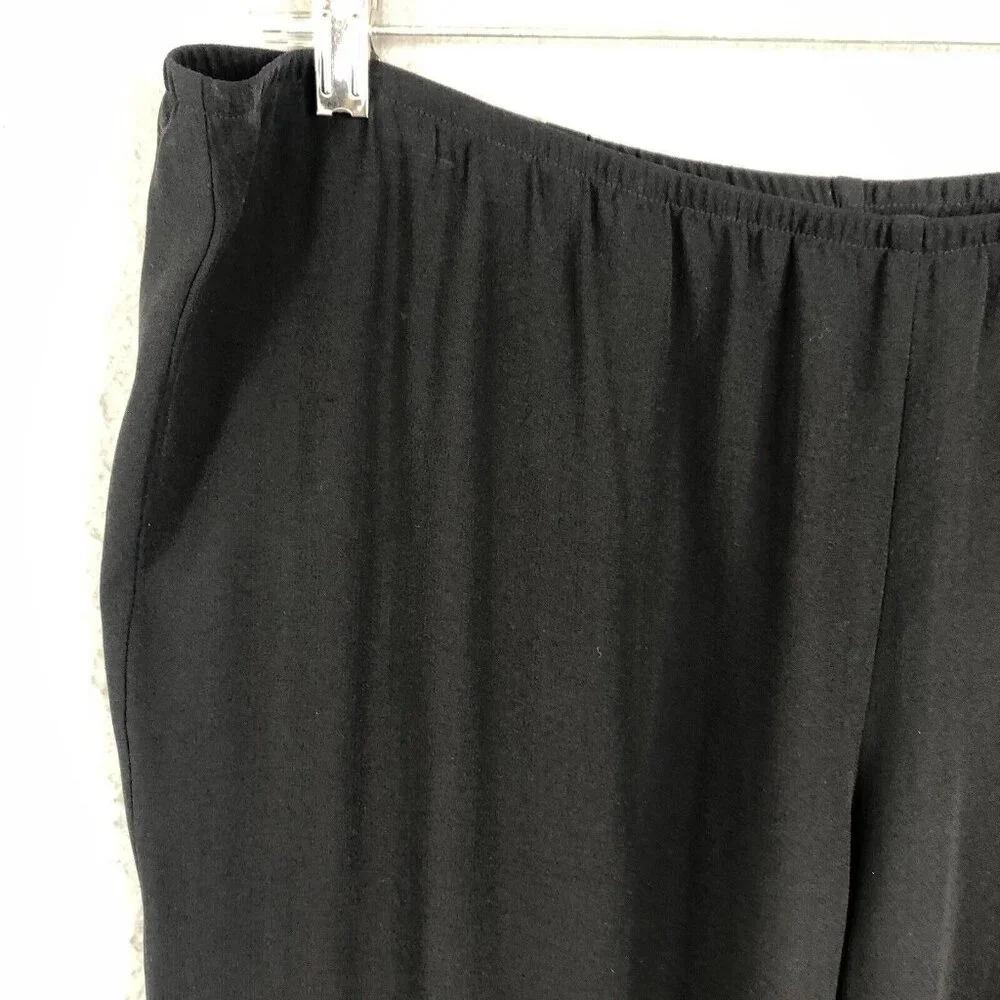 Eileen Fisher Silk Pants Womens Extra Large Black Georgette Crepe Career NEW - Picture 8 of 16